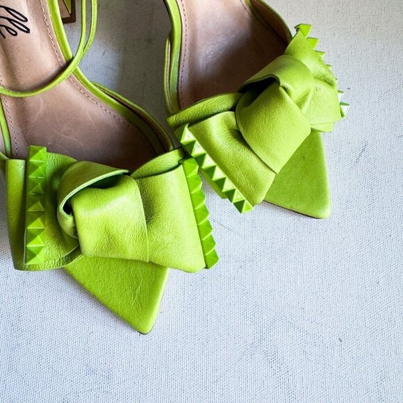 L'Intervalle Lime Green Bow Detail Ankle Tie Heels 37 - Picture 4 of 10